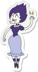 sticker of a cartoon vampire girl