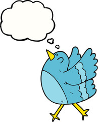 thought bubble cartoon happy bird