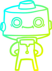 cold gradient line drawing cartoon robot