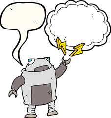 speech bubble cartoon robot