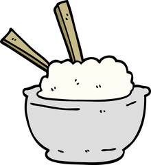 cartoon doodle bowl of rice