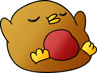 gradient cartoon cute kawaii red robin