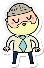 sticker of a cute cartoon man with beard