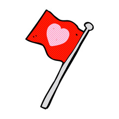 cartoon love heart flag