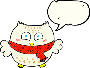 comic book speech bubble cartoon owl