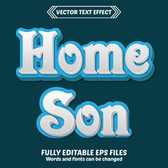 Home & Son 3d Vector Text Effect Style 