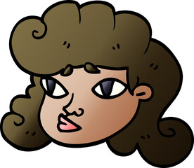 cartoon doodle female face