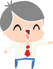 cartoon of kawaii man in suit