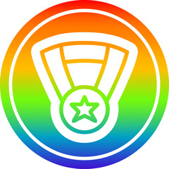 medal award in rainbow spectrum