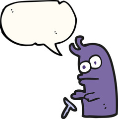 speech bubble cartoon little alien