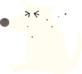 cartoon dog scratching