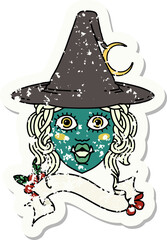 half orc witch character face illustration