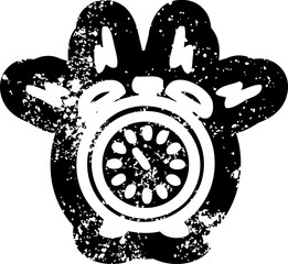 alarm clock distressed icon