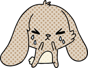 cartoon of cute kawaii sad bunny