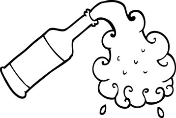black and white cartoon beer pouring