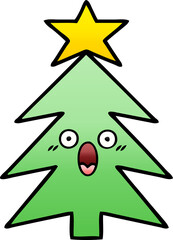 gradient shaded cartoon christmas tree