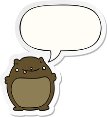 cartoon bear and speech bubble sticker