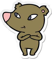 sticker of a cute cartoon bear