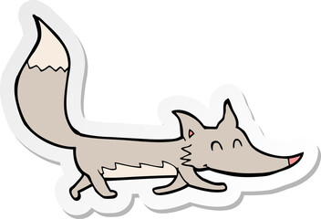 sticker of a cartoon little wolf