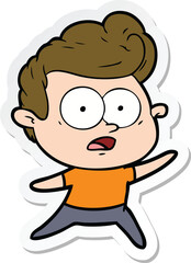 sticker of a cartoon staring man
