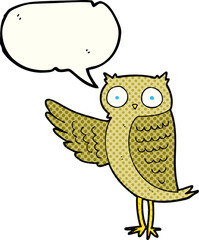 comic book speech bubble cartoon owl