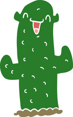 flat color style cartoon cactus