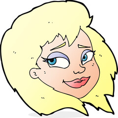 cartoon happy female face