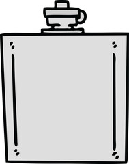quirky hand drawn cartoon hip flask