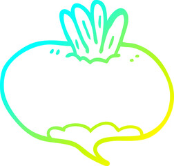 Obraz premium cold gradient line drawing cartoon turnip