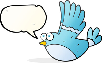 speech bubble cartoon flying bird