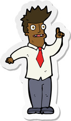 sticker of a cartoon man with idea