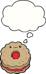 cartoon biscuit and thought bubble