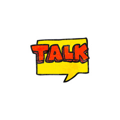 textured cartoon talk symbol
