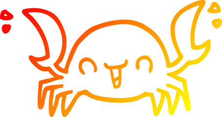 warm gradient line drawing cartoon crab