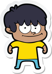 Fototapeta premium sticker of a happy cartoon man