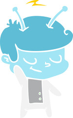 friendly flat color style cartoon spaceman