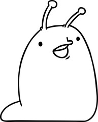 line drawing of a cute kawaii slug