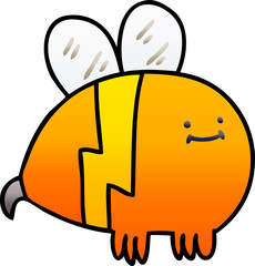quirky gradient shaded cartoon bumblebee