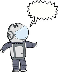 cartoon astronaut with speech bubble