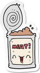 sticker of a cartoon canned meat