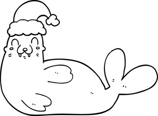 cartoon christmas walrus