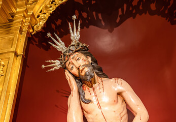 Image of the Christ of Humility and Patience from the 17th century, accompanied by the images of...
