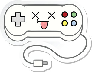 sticker of a cute cartoon game controller