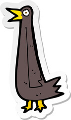 sticker of a funny cartoon bird