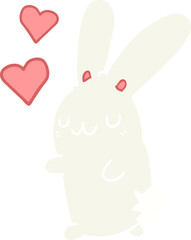 flat color style cartoon rabbit in love