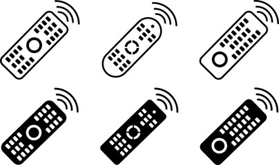 Remote control TV icons. PNG image