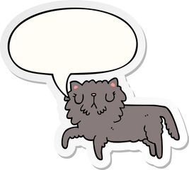 cartoon cat and speech bubble sticker