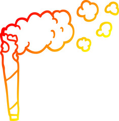 warm gradient line drawing cartoon cannabis cigarette