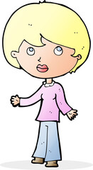 cartoon woman thinking
