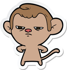 sticker of a cartoon monkey